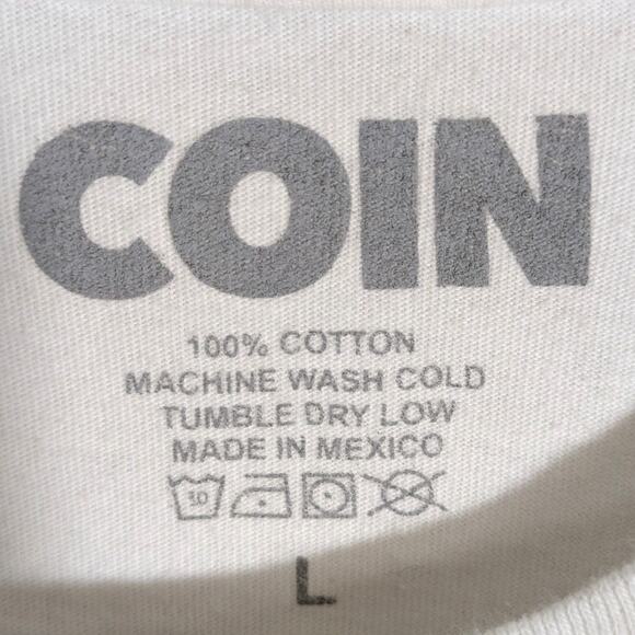 COIN Uncanny Valley Tour T Shirt Size L White Graphic Band Tee Concert Merch - Picture 3 of 4
